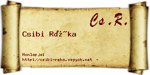 Csibi Réka névjegykártya